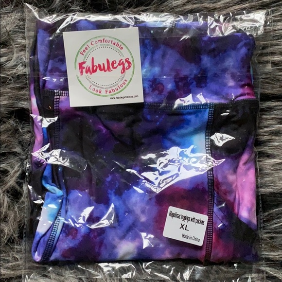 FabuLegs Galaxy Tie Dye Couture Leggings Pockets - Picture 6 of 6